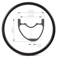 27.5er ultralight Carbon MTB rim asymmetric 28mm width 280g 650B mtb rims hookless Cross Country